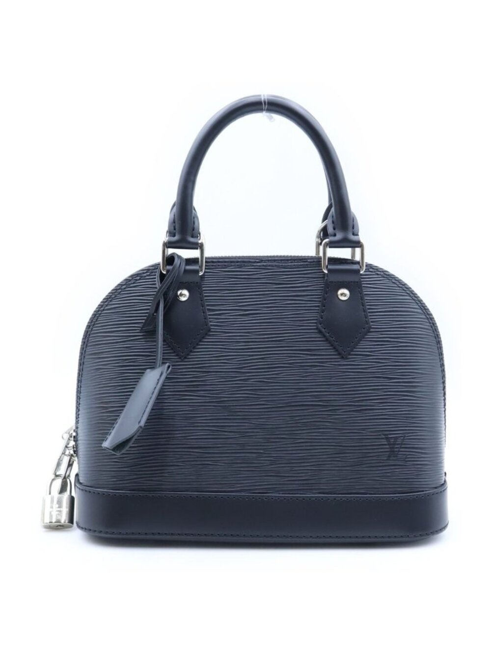 Louis Vuitton Alma BB 2-Way Shoulder Bag Black Noir Epi Leather Silver